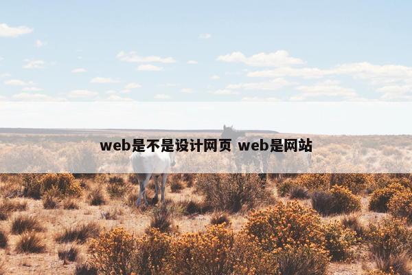 web是不是设计网页 web是网站