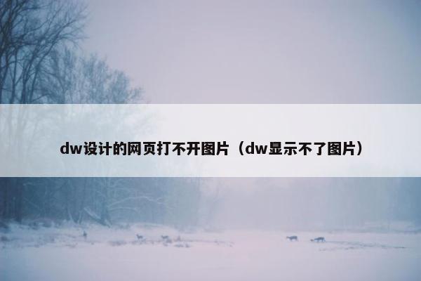 dw设计的网页打不开图片（dw显示不了图片）