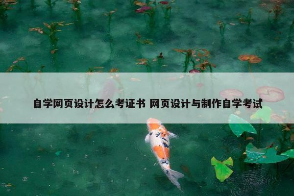 自学网页设计怎么考证书 网页设计与制作自学考试